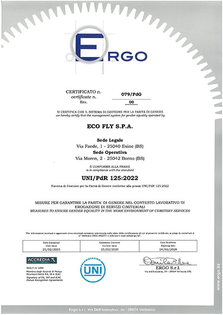 ECO FLY s.p.a. - Certificato di Parità di Genere